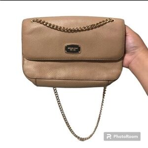 Michael Kors Jet Set‎ Chain Leather Small Shoulder Flap Bag Color Luggage​